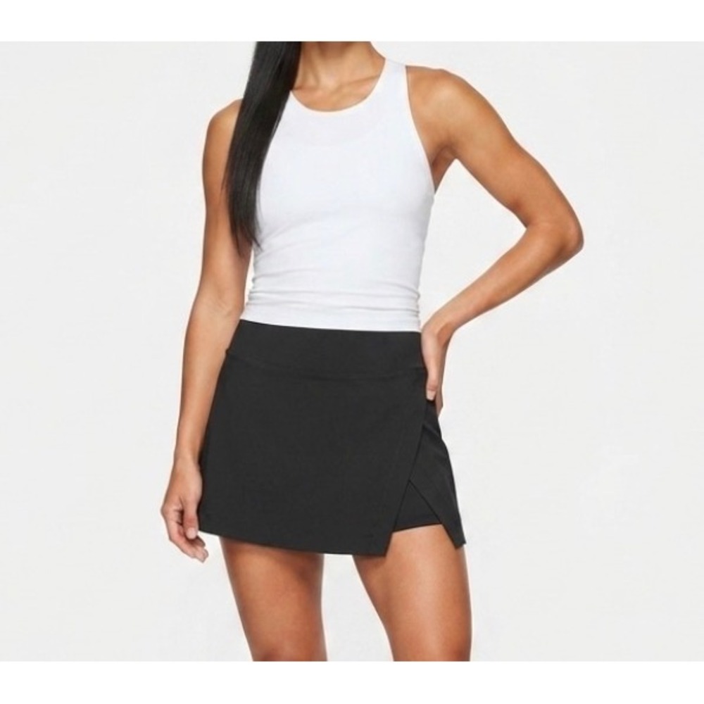 Outdoor Voices Court Skort Black Wrap Front Athletic Tennis Skirt Small